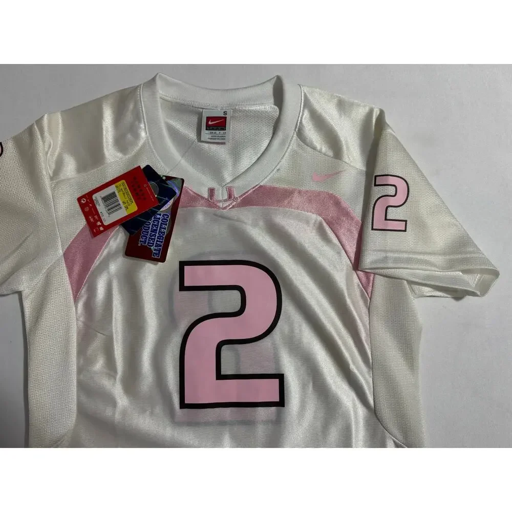 Nike Miami Hurricanes Women's #2 White and Pink Jersey - Size Small